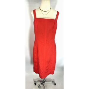 New Natorious Coral Linen Blend Sheath Dress Size 14 MSRP $395